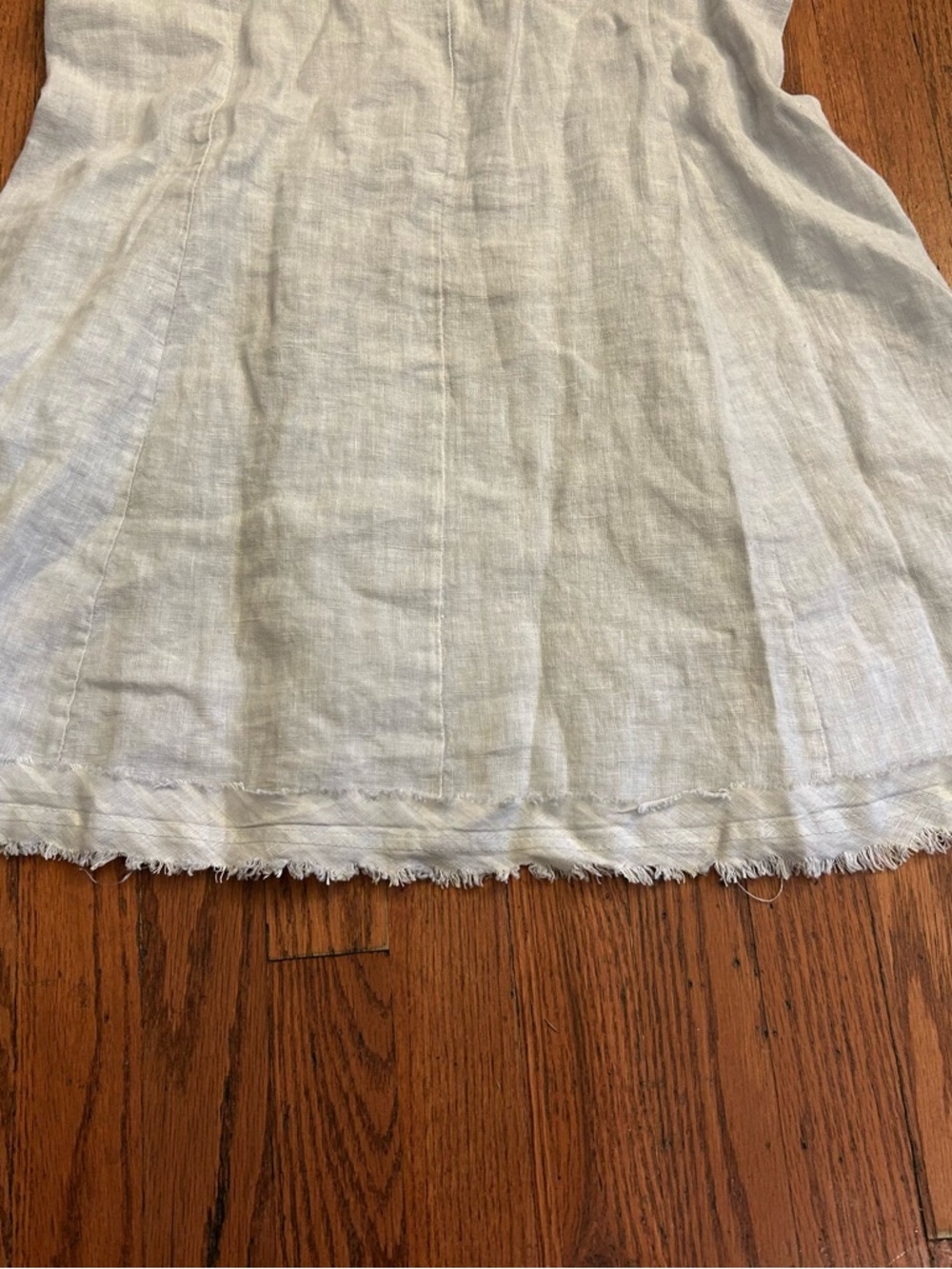 Tempo Paris Linen Dress Raw Hem Light Denim Blue Sleeveless Large - Picture 5 of 10